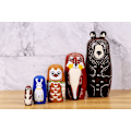 Pikkukuva 5 / 5: Karhu Venäläiset Nesting Nuket Matryoshka Puu Pinoaminen Sisäkkäinen Sarja 5
