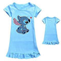 Miniatyrbillede 1 af 2: Pige Lilo Stitch Trykte PJs Nattøj Kjole Børn Pyjamas Natkjole Nattøj 7-14 År (9-10 År Lyseblå)
