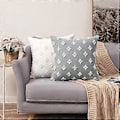Miniatyrbilde 4 av 5: Sett med 2 dekorative putetrekk Rhombic Jacquard Putetrekk Myk Rektangulær Putetrekk, 12x20 tommer, Lysegrå