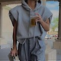 Miniatyrbillede 4 af 5: Ærmeløs Hættetrøje Tunika Top Skjorte Casual Hætte Sweatshirt Vest Mode Overtøj Tanktoppe Sort S(S Sort)