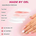 Miniatyrbillede 4 af 5: Lange Kiste Håndlavede Pink Falske Negle Rhinestone Glitter Gradient Falske Negle med Design 3D Krystal Metallic Press On Negle Glansfuld Akryl til Kvinder a
