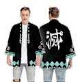Miniatyrbillede 2 af 3: Børne Anime Demon Slayer Cosplay Voksen Tanjirou Nezuko Top Kimono Kappe V (L Sort Grøn)
