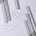 Miniatyrbillede 2 af 4: Enkel og transparent trekantet lineal, elevstil tegning en