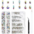 Miniatyrbillede 1 af 5: 120 stk. Multiforme Glaskrystaller AB Rhinestones til Neglekunst Håndværk, Mix 12 Stil FlatBack Krystaller 3D Dekorationer Flat Back Stene Ædelstene Sæt (120 stk)