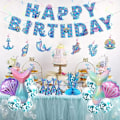 Miniatyrbilde 4 av 5: Hagefestpyntsett for havfrue-bursdag, Happy Birthday-banner