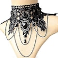 Miniatyrbild 2 av 5: Gotisk kristallspets halsband, krage chokers (One size fits most-Style-B )