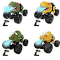 Miniatyrbilde 3 av 5: Ny RC Dinosaurbil Spraybil - Perfekt Julegave til Gutter - Kraftig Drifte Leketøy - BPA Fri (Tyrannosaurus Rex gul)