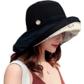 Miniatyrbilde 4 av 5: Kvinners Mesh Solhatter Sommer Strand UV Beskyttelse UPF Pakkbar Bred