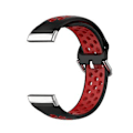 Miniatyrbillede 2 af 5: To-farvet Silikon Urrem til Fitbit Versa 3 (Sort Rød)