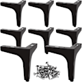 Miniatyrbilde 1 av 5: 8 stk sorte møbelben i metall, 13 cm sorte sofaben, moderne møbelben i metall til sofa, bord,