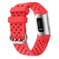 Pikkukuva 2 / 5: Fitbit Charge 3 / 4:lle ontto neliö silikoniranneke (Punainen)