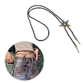 Pikkukuva 2 / 5: Nahkainen punottu kaulakoru Vintage-tähtisoljella vyötäröketju choker-kaulakoru (antiikkipronssipinnoitettu)