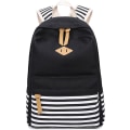 Miniatyrbilde 2 av 5: Causal Canvas Stripe Ryggsekk Søte Tenårings Ryggsekker For Jenter Skole