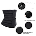 Miniatyrbild 4 av 5: 100% Ny, midjetränare Högkvalitativt svettbälte Slim Body Shaper Bastu Gym Shapewear (Svart)