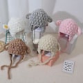 Miniatyrbillede 2 af 5: Blød Strikket Uldblød Babybørn Hat Sød Øre Til Beskyttelse Bonnet Vinter Varmt Tykk Beanie Cap Til Nyfødte Spædbørn Gaver ( Kaffe)