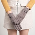 Miniatyrbillede 1 af 5: Pale Coffee Vinterhandsker til Kvinder Piger Varme Touch Screen Handsker