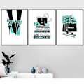 Miniatyrbillede 1 af 5: Wekity Kvinde Kærlighed 1 Væghængt Canvas Print Poster, Enkel Mode Akvarel Kunstmaleri Dekoration til Hjemmet Stue Soveværelse Kontor og Børneværelse