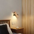 Miniatyrbillede 3 af 5: LED væglampe, 4W 400LM indendørs trævæglampe 360° roterbar,