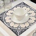 Miniatyrbillede 3 af 3: Unikt Designet Delikat Kina-stil Blå og Hvid Porcelæn Bomuld Linned Dækkeserviet (MC0034-3)
