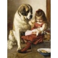 Miniatyrbilde 1 av 5: 30 x 40 cm, fille et chien Diamond Painting Broderie Diamant Pe