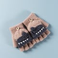 Miniatyrbillede 3 af 3: 2 par børne vinterhandsker strikkede handsker 5 finger handsker U