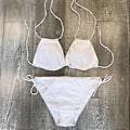 Miniatyrbild 2 av 4: Stora Storlekar Dam Vadderad Halterneck Bikini Set Strand Badkläder Baddräkt Sommar -NMAOV(L Vit)