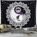Pikkukuva 2 / 5: Psykedeelinen aurinko- ja kuutapestry Yin Yang H -seinävaate