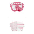 Miniatyrbillede 2 af 5: Skridsikker absorberende bademåtte, stort fødder design, polyester, pink