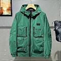 Miniatyrbillede 1 af 4: Plus Size 5XL-12XL Oversize Jakker til Mænd Mode Flere Lommer Herre Trenchcoat Langærmet Overtøj (12XL grøn)