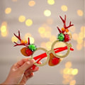 Miniatyrbillede 3 af 5: Jule Elg Gevir Brilleramme Rensdyr Horn Brilleramme Dekoration til Julefrokost Rekvisitter