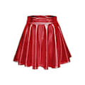 Miniatyrbilde 2 av 2: Glanset metallisk våtlook stretchy flared mini skater skjørt for kvinner/m/l/xl, 100% nytt (M)