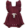 Miniatyrbillede 1 af 5: KATEA Spædbarn Pige Rufflet Ærmeløs Romper Casual Sommer Jumpsuit Bomuld Linned Tøj