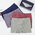 Miniatyrbild 2 av 5: Män Boxers Elastisk Solid Färg Midja Andningsbar U Konvex Antiseptisk Underkläder Bulge Pouch Män Underbyxor Inner Wear Kläder (Ljusgrå)