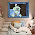 Miniatyrbild 1 av 5: FENDROM Rolig Bläckfisk Cartoon Väggbonad Hängande Roligt Meme Bakgrund Fönsterdesign Heminredning för Sovrum Vardagsrum 70 x 100 cm
