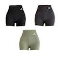 Miniatyrbild 5 av 5: Bekväma Biker Shorts för Kvinnor med Fickor Högmidjade Yogabyxor Nya (L Grön)