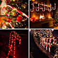 Miniatyrbilde 5 av 5: 5 stk Candy Cane lyslenke, julelys LED Candy Cane, Illumina