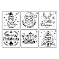 Miniatyrbilde 2 av 5: 6 stk/sett Juletrær Snømann Tegnemal Stencil Maling Preget Scrapbooking DIY Album Dekorativ Kunst Håndverk