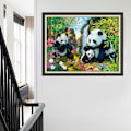 Pikkukuva 3 / 5: 30 x 40 cm, famille de pandas Peinture au diamant Broderie Diamant