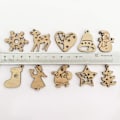 Miniatyrbillede 2 af 5: 100 stk. Træ Juletræ Hængere Julemand Rådyr Hjerte S