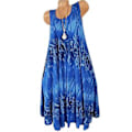 Pikkukuva 1 / 2: Naisten Retro Kukallinen Tankkimekko Kesä Casual Hihaton Swing Midi Mekot Loma Ranta Löysä Sundress Pluskoko (3XL Kuninkaallinen Sininen)