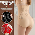 Miniatyrbilde 2 av 5: Høytaljet Shapewear Truser Sømløse Dametruser Hofteløft Slankende Truser (XXL Svart)