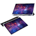 Pikkukuva 4 / 5: 3-Taitettava Selkeä Akryyli Nahkakotelo Samsung Galaxy Tab S9 Ultra/S8 Ultra:lle (Musta)