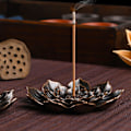 Miniatyrbillede 3 af 5: 1 stk Messing Lotus Røgelseholder Pinde Røgelsebrænder Kegle Røgelse