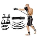 Miniatyrbillede 1 af 5: Bounce Trainer Fitness Modstandsbånd Boksedragt Latex Tube Spændingsreb Ben Talje Træner-f(140 Pund Sort)