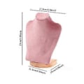 Miniatyrbillede 4 af 5: Halskæde Display Kæde Buste Stativ Holder Mannequin Vedhæng Kæde Organizer Præsentation Smykke Display Stativ til Stue (23 cm Pink Velvet)