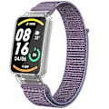 Miniatyrbillede 1 af 5: PC-etui + Nylon Loop-rem til Xiaomi Mi Band 7 Pro (Lila)