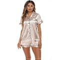 Miniatyrbilde 5 av 5: Dame Pyjamas Jule Loungewear Pyjamas Pyjamassett For Kvinner Kortermet Shorts (M Blå)