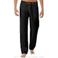 Miniatyrbillede 1 af 3: hmwy-herre linned look baggy bukser elastisk talje afslappede strand yoga bukser (2XL Sort)