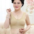 Miniatyrbillede 3 af 5: Bomulds Vest BH til Midaldrende og Ældre Kvinder, Uden Stålring, Plus Size Undertøj - Hudfarve/YY(XL rød)