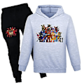 Miniatyrbillede 1 af 2: 7-14 år Børn Drenge Piger Five Nights At Freddy's Hoodie Jogger Bukser Outfits Fnaf Tracksuit Tøj Sæt Activewear (9-10 År Grå)